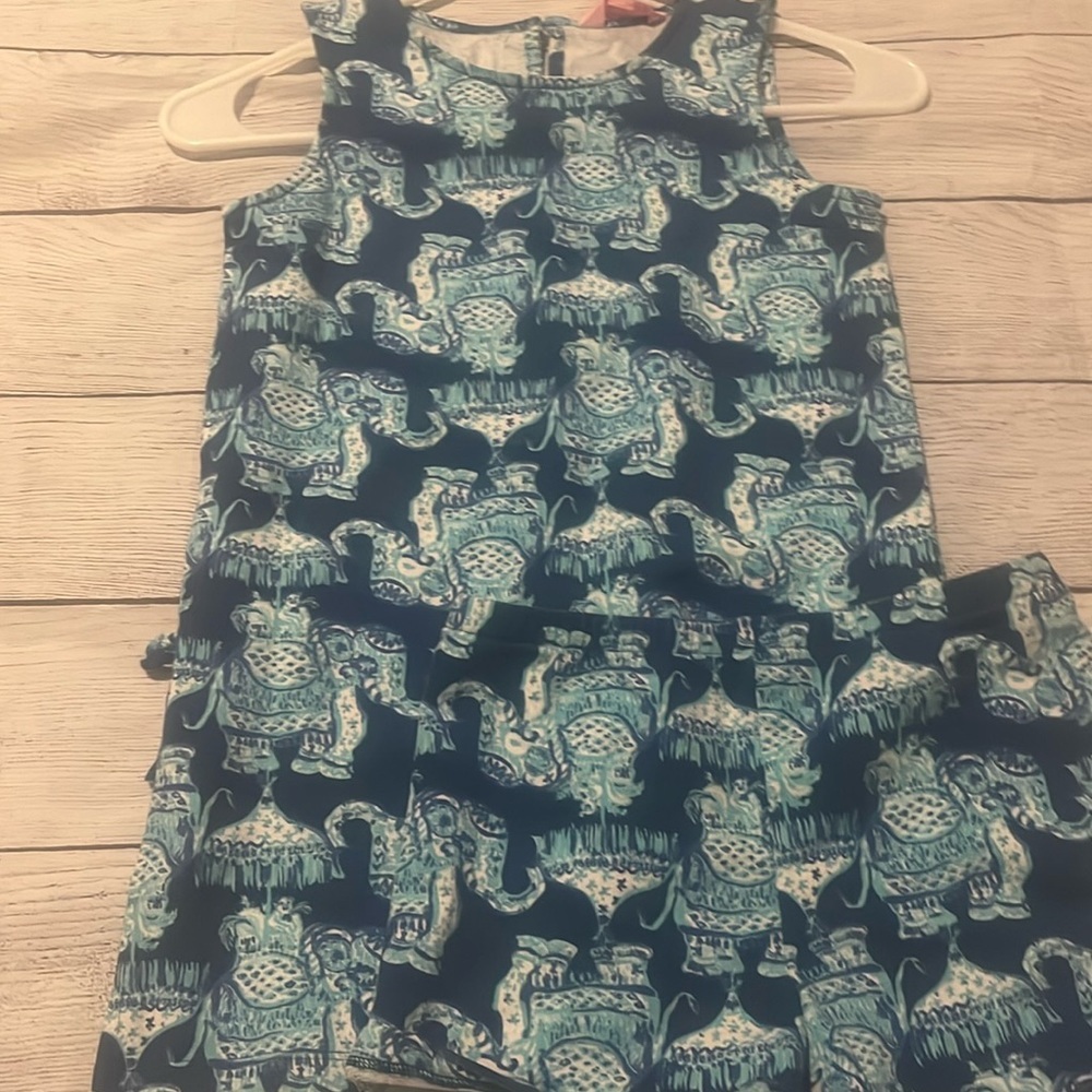 Lily Pulitzer girl size medium 6-7 tunic with matching short